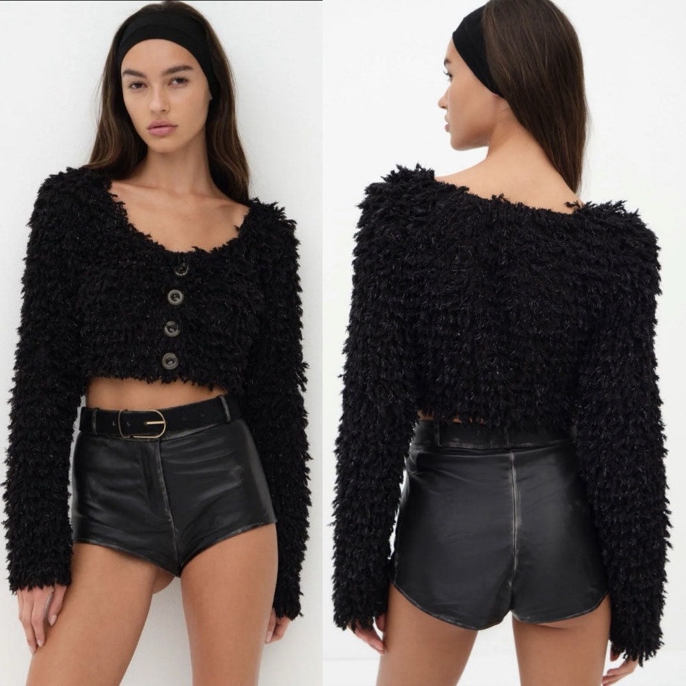 NEW For Love and Lemons June Cropped Cardigan Sweater - Picture 1 of 1